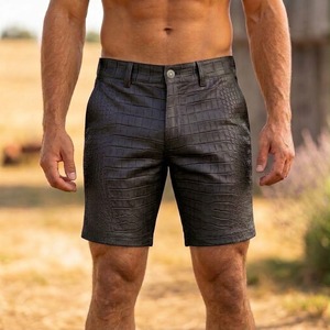 Shorts cargo en cuir de crocodile pour hommes, shorts en cuir de crocodile pour hommes, shorts tendance pour hommes, cadeau pour lui - Product Image 4
