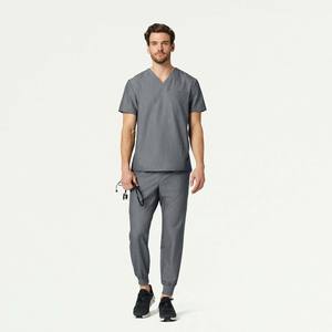 Conjunto de Uniforme Médico para Hombre, Parte Superior e Inferior, Tela de Lana Peinada con Spandex/Poliéster, Secado Rápido, Uniforme de Hospital - Product Image 1