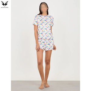 Ensembles imprimés chemises et shorts pour femmes, jogging, sublimation, coton, polyester, 2 pièces, décontractés et tendance, vêtements de sport pour l'extérieur - Product Image 3