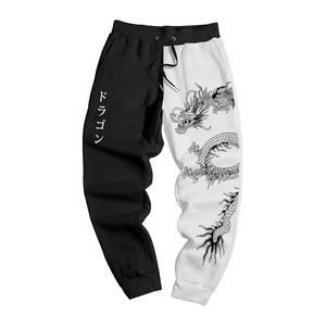 Pantalon de jogging pour homme à carreaux avec imprimé lettres, taille à cordon de serrage et poches - Product Image 1