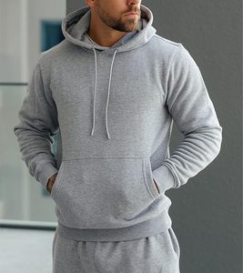 Survêtements de jogging à capuche personnalisés pour hommes 2025 – Ensembles de survêtements 100 % coton, motif uni, respirants, écologiques, pour l'hiver - Product Image 4