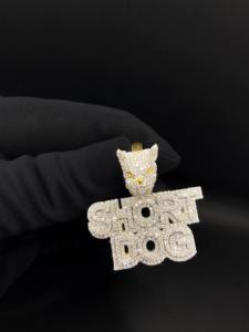 Colgante de diamante helado personalizado Ice Legacy, colgante corto con diseño de llama, chapado en rodio de imitación, estilo hip-hop, con temática animal, unisex - Product Image 1