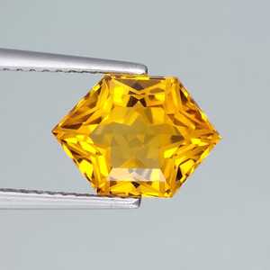 Citrine naturelle orange dorée, taille hexagonale personnalisée, pierre précieuse en vrac, quartz facetté pour la fabrication de bijoux, vente en gros - Product Image 1