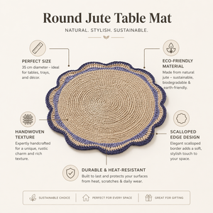 Low Quantity <b>Table</b> <b>Mat</b> Custom Washable Cotton Circular Wholesale Raffia <b>Table</b> <b>Mat</b> Heat Resistant Antislip <b>Table</b> <b>Mat</b> from India - Product Image 2