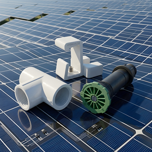 hydroplus international rooftop solar cleaning sprinkler nozzle riser 1/2 inch tee connector clamp panel frame holder <b>set</b> - Product Image 1