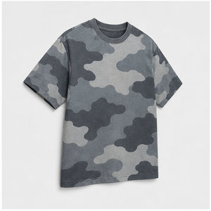 Camiseta de Manga Corta para Hombre con Estampado de Camuflaje Urbano Gris Nube, Cuello Redondo, MTS-CAMO-0002 - Product Image 4