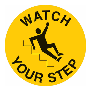 Panneau de signalisation antidérapant pliable en PVC Brady Watch Your Step pour les allées de travail - Product Image 1