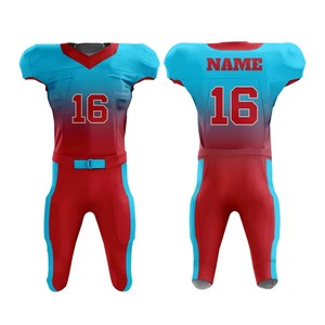 Nouveau maillot de football d'équipe personnalisé OEM 100% polyester, respirant, imprimé par sublimation, uniforme de football américain en mesh - Product Image 3