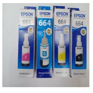 Juego de Botellas de Tinta Epson T664, 664, Cuatro Colores, Negro, Amarillo, Magenta, Cian, Tinta Compatible para Impresoras L310, L313, L360, L380 - Product Image 4