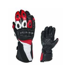 Gants de moto unisexes Pyrotect, à doigts entiers, compatibles avec les écrans tactiles, en cuir, pour motocross, course, motard, moto - Product Image 1