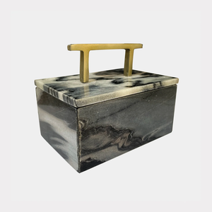 Marble jewelry <b>Box</b> Wholesale Price Factory Customized Sizes Brass Handle Square Shape Marble <b>Box</b> - Product Image 1
