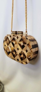 Bolso de Mano Ecológico Hecho a Mano de Madera para Mujer, Elegante, Impermeable, con Protección RFID, Portátil, para la Noche, Moda de Verano - Product Image 4