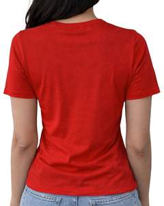 Camiseta Corta para Mujer Color Rosa Polvoriento, Bordado Floral, Manga Corta, Informal, Mezcla de Algodón Suave, Top de Verano para Mujer, Venta al por Mayor y al Detal - Product Image 2