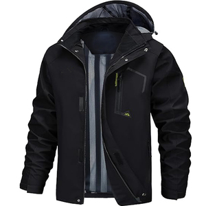 Blouson de course tricoté personnalisé pour homme, imperméable, coupe-vent, pour activités de plein air, randonnée, décontracté, avec poches et plumes - Product Image 1