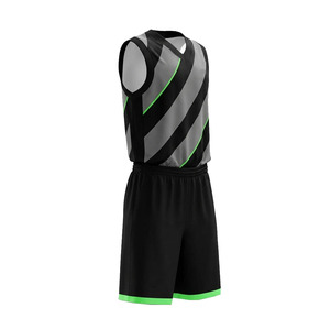 Conjunto de Uniforme de Baloncesto sin Mangas con Cuello en V, Sublimado, con Franjas, que Absorbe la Humedad, Uniforme de Baloncesto Personalizado para Adultos - Product Image 5
