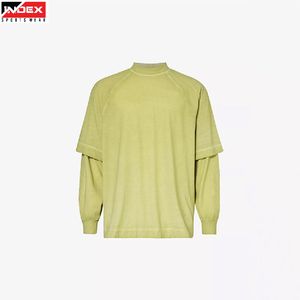 T-shirt double couche style urbain, tissu confortable et tendance, coupe élégante, pour hommes et femmes, décontracté, pour le quotidien et les activités de plein air - Product Image 1