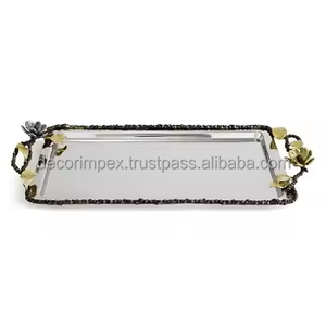 Plateau de service créatif en aluminium de qualité supérieure pour centres de table Plateau en aluminium de forme de vente chaude pour mariage - Product Image 3