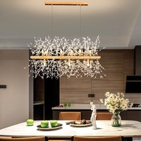 Suspension moderne de luxe en chrome, or, cristal, pissenlit, LED à intensité variable, cadre en fer pour le salon, chambre à coucher, salle à manger, plafond