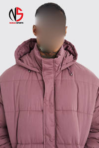 Chaqueta Acolchada de Nailon con Logotipo Personalizado, Estilo Boxy, Resistente al Viento, Cálida para Invierno, con 2 Bolsillos Laterales para Hombre - Product Image 3