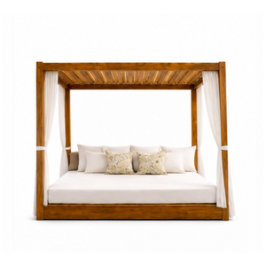 ARTERRA - Juego de Tumbonas de Lujo para Exteriores de Madera de Teca con Ruedas, Resistentes al Agua y a la Intemperie, para Playa, Resort, Patio - Product Image 1