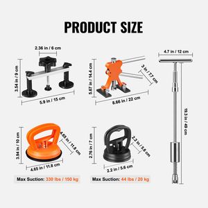 Kit de 107 piezas para eliminación de abolladuras sin pintura, con extractor de abolladuras tipo puente Golden Lifter, martillo deslizante, extractor de abolladuras tipo T y ventosa, para equipos de reparación de carrocerías - Product Image 6