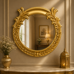 Espejo de Pared con Marco de Madera Tallada Elysian Curve, Hecho a Mano, Decorativo Premium, Elegante y Artístico, para Dormitorio, Sala de Estar, Entrada - Product Image 6