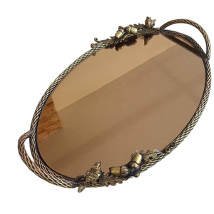 Great Quality Stainless Steel <b>Tray</b> With Handle Attractive Design Table Top Food <b>Snacks</b> Serving <b>Tray</b> Coffee Table <b>Tray</b> For Sale - Product Image 5