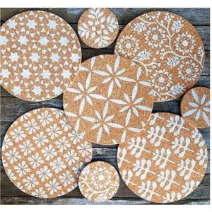 Sustainable Thick <b>Cork</b> Drink <b>Coasters</b> - Anti-Scratch Desk Table Protection Mats Absorbent Wood <b>Coaster</b> for Mugs & Glasses Mats - Product Image 6