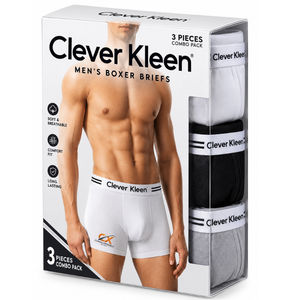Calzoncillos bóxer Clever Kleen para hombre, paquete de 3, blancos, de talle medio, transpirables, de algodón y elastano, tejidos - Product Image 5