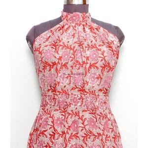 Customized Summer Floral Midi Dress Natural Cotton Sleeveless Soft and Comfortable <b>Sweet</b> Eco-Friendly Women's Dress - Product Image 2