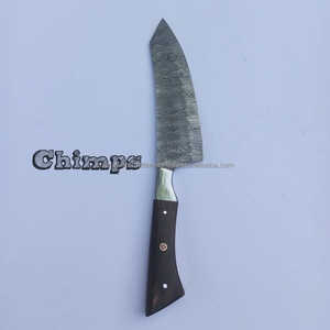 Cuchillo de chef de acero de Damasco de 8 pulgadas con mango de madera, ecológico, marca personalizada, hoja afilada, cuchillo de cocina para carne, rebanador rápido y de alta precisión - Product Image 4
