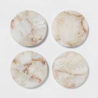 Sous-verres en pierre d'albâtre naturelle pour fêtes d'anniversaire, mariages, célébrations, utilisation intérieure et extérieure sur table