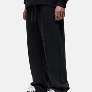 Pantalones Deportivos Negros de Algodón para Hombre HAWK EYE SPORTS, Cintura Elástica con Cordón, Corte Holgado Informal, Pierna Recta, Transpirables, Personalizables - Product Image 2