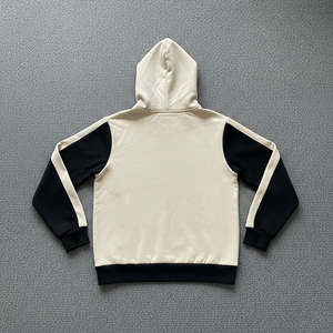 เสื้อฮู้ดซิปสีเบจดำแบบสั่งทำพิเศษสำหรับผู้หญิง แขนยาว ทรงหลวม ปักโลโก้ตามแบบที่ต้องการ - Product Image 2