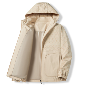 Veste d'extérieur vierge personnalisable avec logo, coupe-vent imperméable, manteau décontracté oversize pour homme - Product Image 4