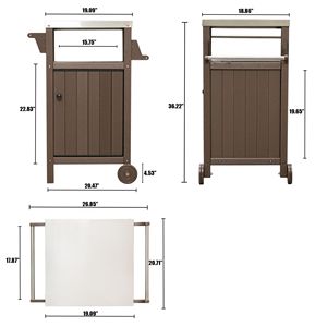 HDPE carrello di stoccaggio cucina esterna 304 in acciaio inox Top Barbecue/Grill tavolino carrello Patio giardino preparazione cucina pranzo - Product Image 4