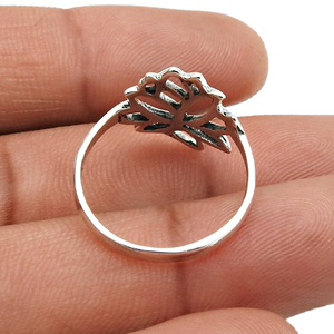 Sterling Silver <b>Lotus</b> Flower Ring Bohemian Style Unisex Everyday Wear Jewelry 925 Silver Fine Hand Crafted Fashionable Jewelry - Product Image 6