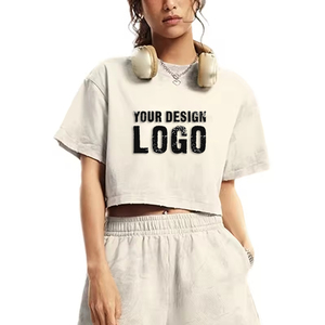 T-shirt court blanc pour femme, manches courtes, col rond, coupe ample, en jersey de coton, couleur unie, décontracté, pour le printemps et l'été - Product Image 5
