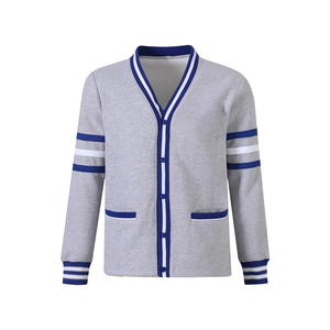 New 2026 Hampton University Heather Grey Fleece V-Neck <b>Cardigan</b> Custom Sorority Wear <b>Button</b> Front Bulk Wholesale Manufacturer - Product Image 1