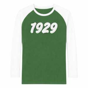 Chemise à manches longues raglan vert émeraude de la sororité Iota Phi Lambda, année de fondation 1929, manches blanches, vêtements à lettres grecques, haut pour femme - Product Image 5
