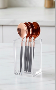 Modern Rose <b>Gold</b> Flatware <b>Set</b> With Black Handles High Mirror Polish Dishwasher Safe <b>Cutlery</b> For Party Tabletop Use - Product Image 3