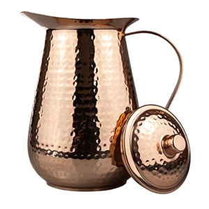 Handmade Hammered Copper Water <b>Jug</b> Pure Copper Pitcher for Ayurvedic Health Benefits & Wholesale Kitchenware - Product Image 5