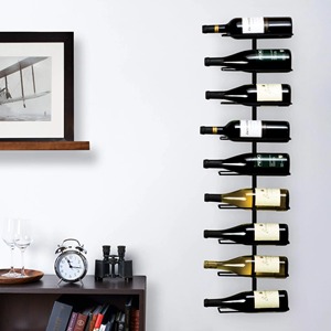 Elegante Estante Vertical para Botellas de Vino que Ahorra Espacio, con Acabado Negro Flotante, Soporte de Pared Minimalista para Botellas Individuales - Product Image 6