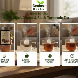 Bolsitas de Té Nutritivas de Jengibre Negro y Cúrcuma Negra, Bebida Natural a Base de Plantas, Venta al Por Mayor para Centros de Bienestar y Tiendas de Salud - Product Image 3