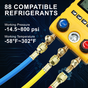 Manómetro Digital Profesional 3 en 1 para HVAC -14.5~800 PSI, Probador de Fugas de Vacío para 88 Refrigerantes, Pantalla LCD Retroiluminada - Product Image 3
