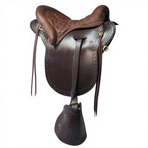 Silla de montar ecuestre de cuero genuino negro de calidad duradera BS International NA80 para carreras de caballos, de madera sostenible SUS304 - Product Image 1