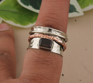 Bague de luxe en argent sterling 925 avec pierre précieuse fumée classique pour femme, idéale pour fiançailles, mariage, fête, vente en gros - Product Image 3