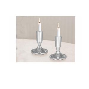 Bougeoir en aluminium nickelé à pilier martelé Bougeoir en aluminium coulé massif lourd Bougeoir modernisme pour la maison - Product Image 5