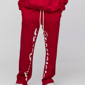 Ensemble de survêtement évasé et ample de qualité supérieure en molleton de coton noir, effet délavé soleil et vieilli, pour l'entraînement, le jogging et le sport - Product Image 5