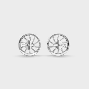 Pendientes de Diamantes Redondos Cultivados en Laboratorio con Certificación IGI, Plata de Ley 925, Diseño Circular - Product Image 4